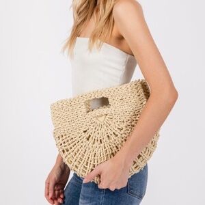Fame Braided Semi Circle Tote Bag